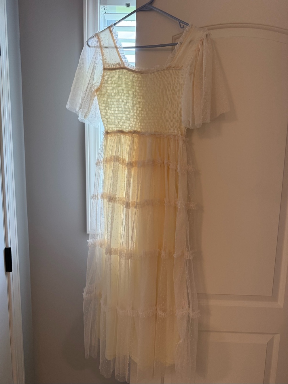 Pinkblush Ivory Swiss Dot Maternity Maxi Dress - Picture 2 of 2